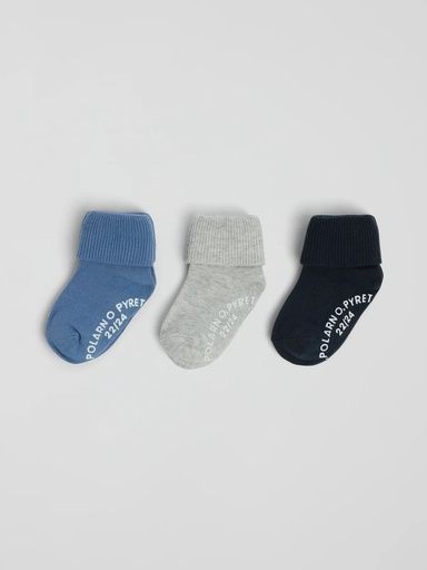 [01-37351.5] 3-er Pack Socken mit rutschhemmenden Noppen (Blau, 22/24)