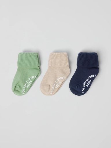 [01-37351.10] 3-er Pack Socken mit rutschhemmenden Noppen (Grün, 22/24)