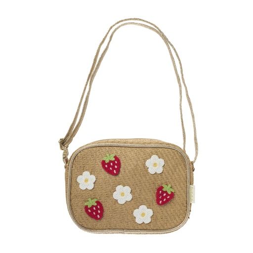 [01-37596.0] Bast-Handtasche mit Erdbeeren