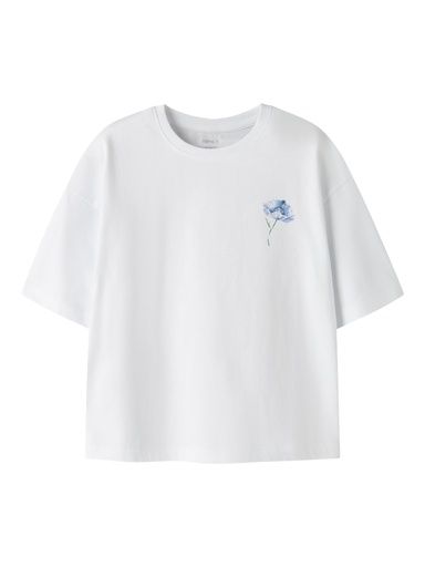 [01-37599.0] Weites Mädchen T-Shirt mit Rückenprint (Weiss, 134-140)