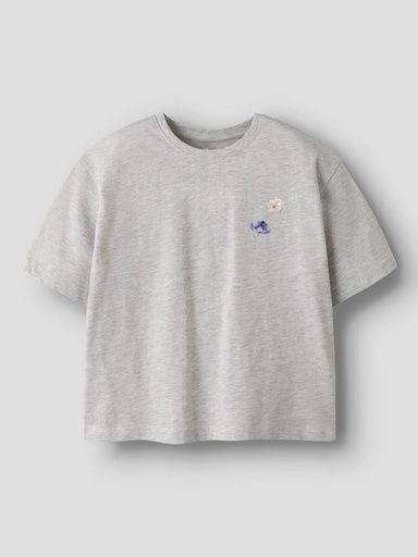 [01-37599.5] Weites Mädchen T-Shirt mit Rückenprint (Grau, 134-140)