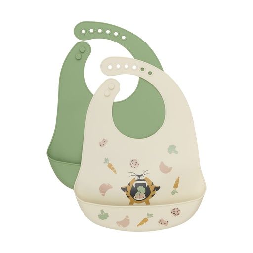 [01-36812.3] 2er-Pack Silikonlätzchen (Grün)