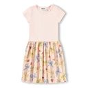 Mädchen T-Shirt Kleid mit Blumendruck
