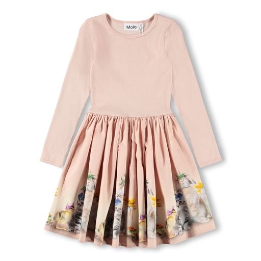 [01-37629.1] Mädchen-Kleid langarm niedliche Tiere (110-116)