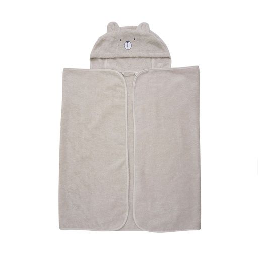 [01-37642.0] Kapuzenbadetuch Tiermotiv (Creme)