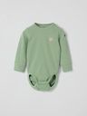 Gerippter Baby-Langarmbody mit Elefantenstickerei