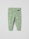 Gerippte Babyhose mit Elefanten-Print