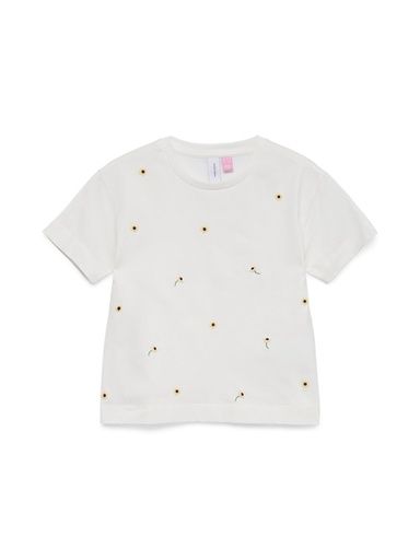 [01-37680.2] Mädchen T-Shirt mit AOP Stickerei (Weiss, 134-140)