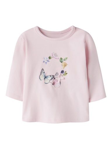 [01-37693.10] Baby Langarmshirt Brustdruck (Rosa, 80)