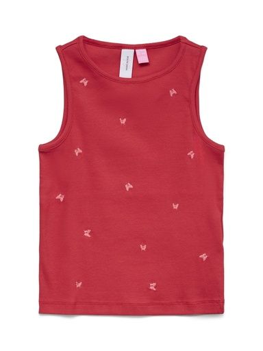 [01-37736.2] Mädchen Tank-Top mit Stickerei (Rot, 158-164)