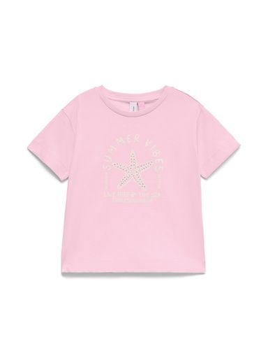 [01-37743.2] Mädchen T-Shirt Dekoriert (Rosa, 146-152)