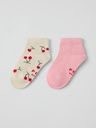 2er-Pack Sneakersocken Kirschen-Print