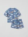 Kurzes Kinder-Pyjama mit Wal-Motiv