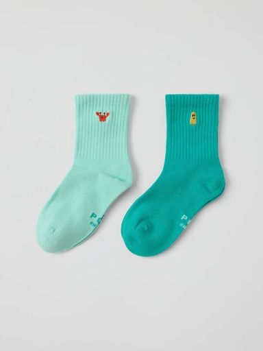[01-37763.5] 2er-Pack Kindersocken Bio-Baumwolle (Türkis, 22/24)