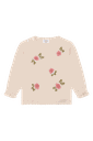 Baby Strickpullover mit gehäkelten Blumen