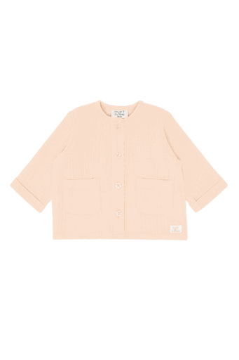 [01-37817.1] Baby Musselin Jacke mit Taschen (Hellrosa, 74)