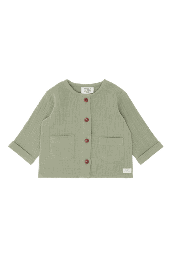 [01-37817.2] Baby Musselin Jacke mit Taschen (Grün, 74)