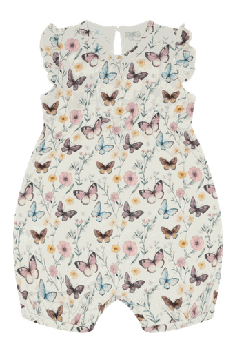 [01-37842.10] Kurzes Baby-Pyjama aus Bambus Schmetterling (Creme, 68)