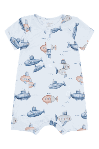 [01-37846.10] Kurzes Bambus Baby-Pyjama Submarine (Hellblau, 92)