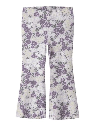 [01-37877.0] Geblümte Mädchen Leggings mit Schlag gerippt (Lavendel, 116)