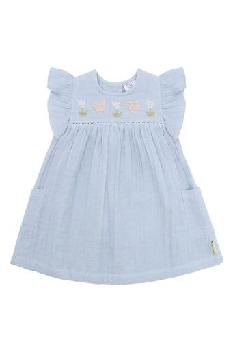 [01-37933.1] Leichtes Musselin Kleid Bestickt (110)