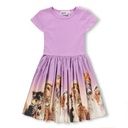 Mädchenkleid kurzarm mit Hunde-Print