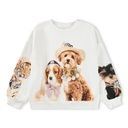 Mädchen-Sweatshirt Hunde und Tiger