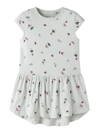 [01-38049.16] Kurzarm Kleid mit Allover Print (Mint, 92)