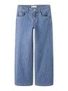 Weite Jeans mit farbigen Streifen