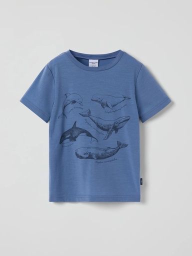 [01-38085.4] Kinder T-Shirt aus Wollmischung (Blau, 134/140)