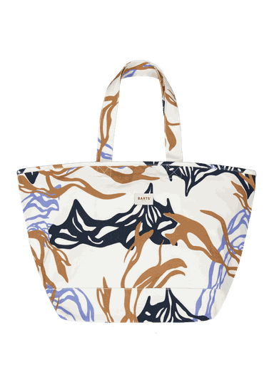[01-38110.0] Baumwoll-Strandtasche gross bunt (Creme)