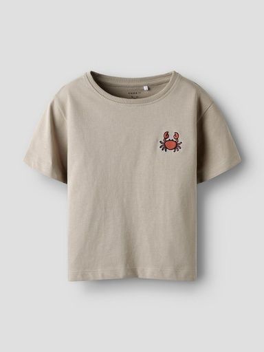 [01-38133.10] Knaben T-Shirt mit kleinder Stickerei (Braun, 116)