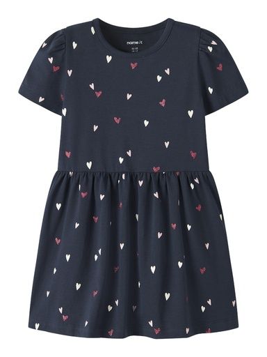 [01-38181.10] Mädchen Kurzarmkleid AOP (Dunkelblau, 116)