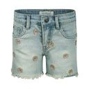 Mädchen-Jeansshorts mit Blumenstickerei