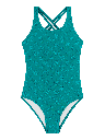 Sportliches Mädchen-Badekleid einfarbig