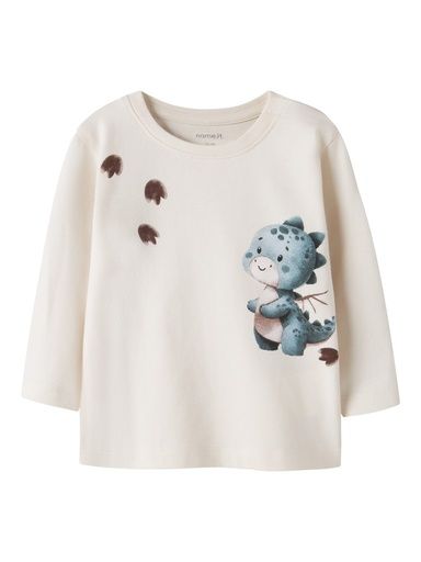 [01-38253.1] Baby Langarmshirt Dino (Creme, 74)