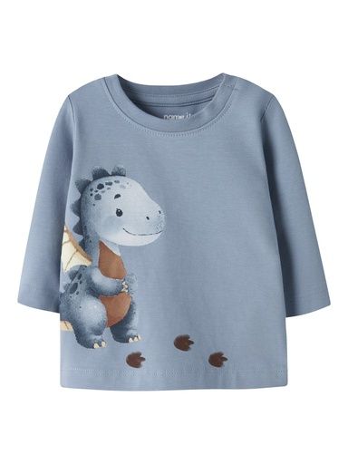 [01-38253.10] Baby Langarmshirt Dino (Blau, 80)