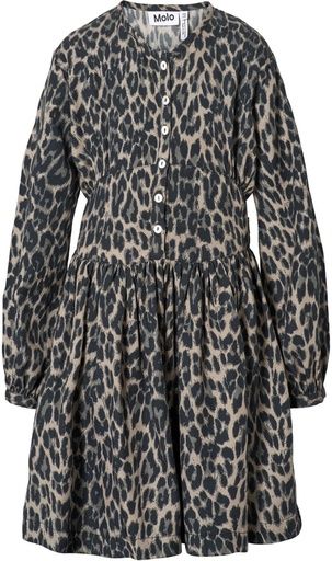 [01-38330.2] Mädchen Langarmkleid mit Leo-Print (134-140)