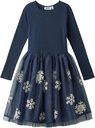 Mädchen Langarmkleid mit Tüll