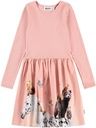 Mädchen Langarmkleid mit Pferde-Print