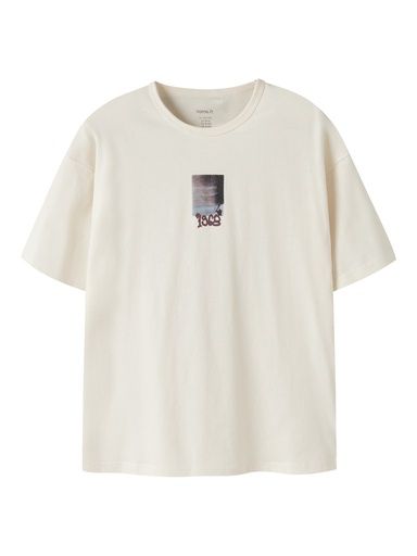 [01-38341.1] Knaben T-Shirt mit Rückenprint (Creme, 146-152)