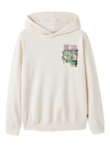 [01-38342.1] Knaben Hoodie mit Rückenprint (Creme, 134-140)