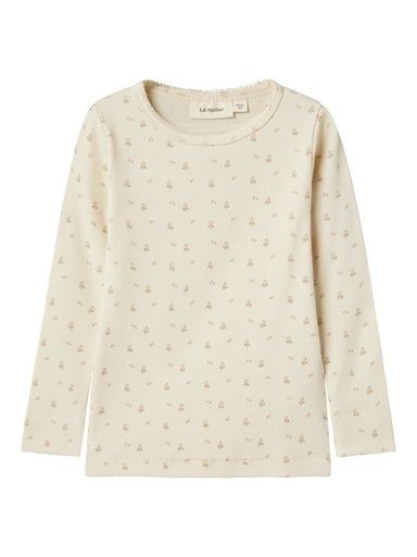[01-38355.1] Mädchen Langarmshirt Rippe Blümchen (122-128)