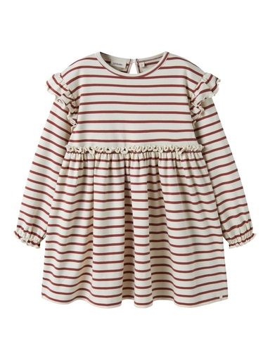 [01-38368.1] Mädchen Langarm Kleid Gestreift (116)