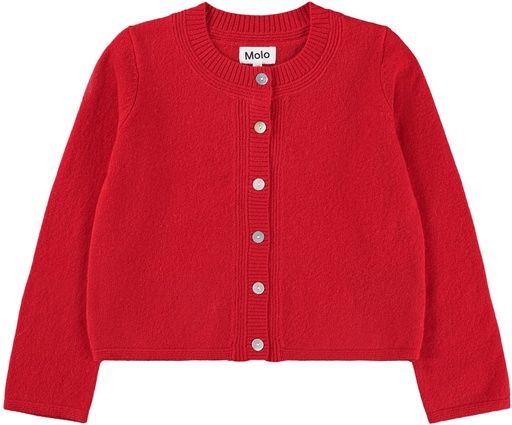 [01-38372.11] Mädchen Strickjäckli einfarbig (Rot, 98-104)