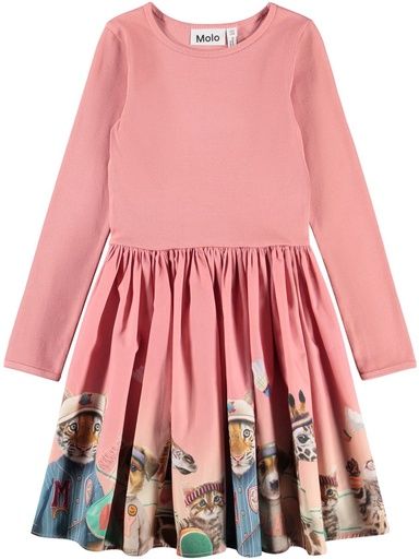 [01-38386.1] Langarm Mädchenkleid mit sportlichem Tier-Print (110-116)