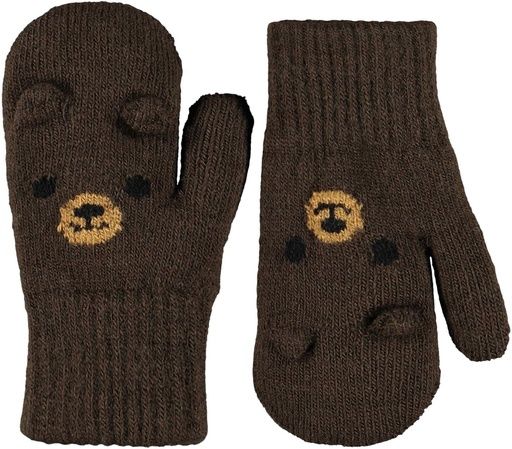 [01-38392.4] Lustige Kinder-Handschuhe Tiermotiv (Dunkelbraun, 1-2)