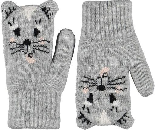 [01-38392.6] Lustige Kinder-Handschuhe Tiermotiv (Grau, 1-2)