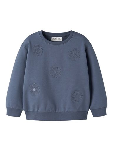 [01-38429.1] Mädchen Sweatshirt Blumendetail (Blau, 116)