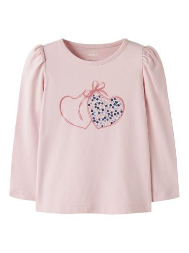 [01-38433.10] Mädchen Langarmshirt mit Herzdruck (Rosa, 98)